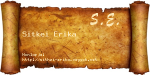 Sitkei Erika névjegykártya